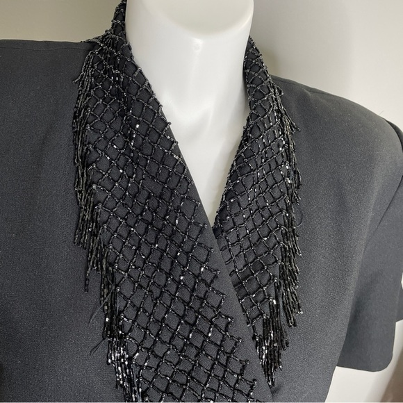 Chancelle beaded black jacket vintage 18 - Picture 4 of 7